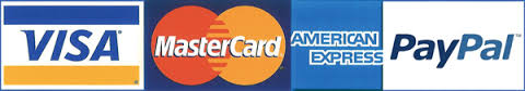 Accepted payment methods: PayPal, Visa, MasterCard, Discover, American Express