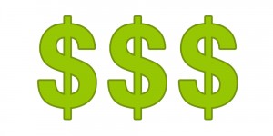 Three green dollar signs